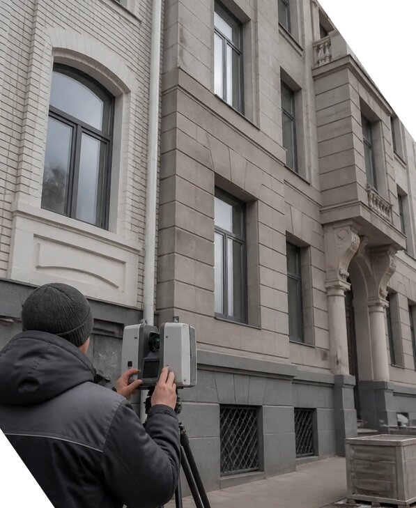 Лазерное сканирование фасадов зданий для обследования в Фрязине